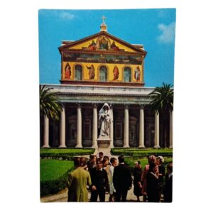 cartolina postale vintage fine anni 70 rappresentante Roma Basilica di S Paolo fuori le mura non viaggiata. fronte