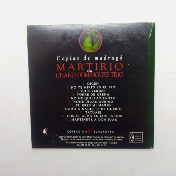 Cd coplas de madruga martirio 1997 copertina retro