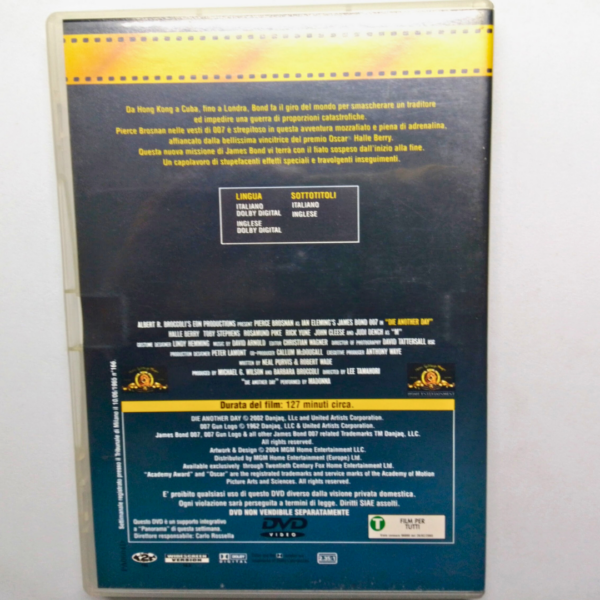 007 La Morte Può Attendere DVD Usato Ottime Condizioni copertina retro