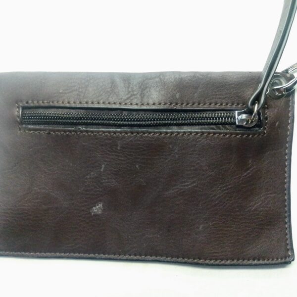 Pochette pelle marrone vintage unisex retro