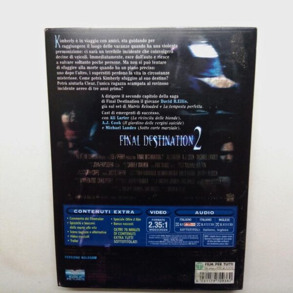 Final destination 2 dvd ita completo usato copertina retro