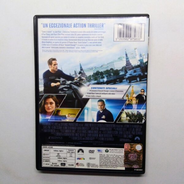 Dvd jack ryan iniziazione film completo 2013 copertina retro