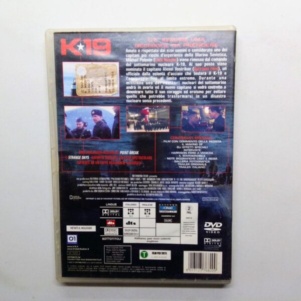 Dvd k 19 film thriller 2002 copertina retro