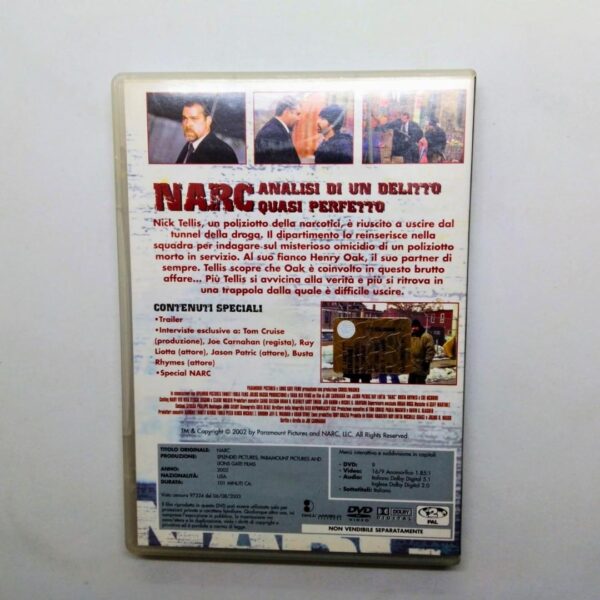 Dvd narc analisi di un delitto 2002 film completo copertina retro