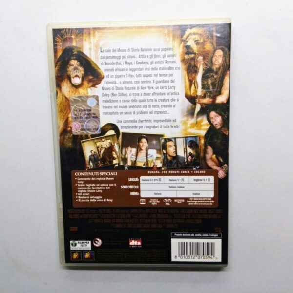 Dvd una notte al museo film copertina retro