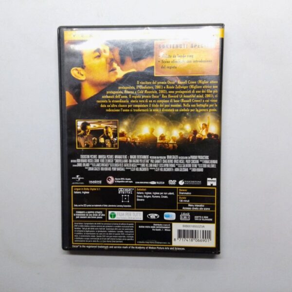Dvd cinderella man una ragione per lottare 2005 russel crow film completo copertina retro