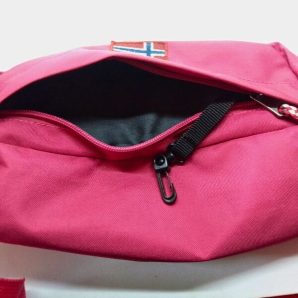Marsupio napapajri happy wb rosso fucsia originale tasca zip con cerniera