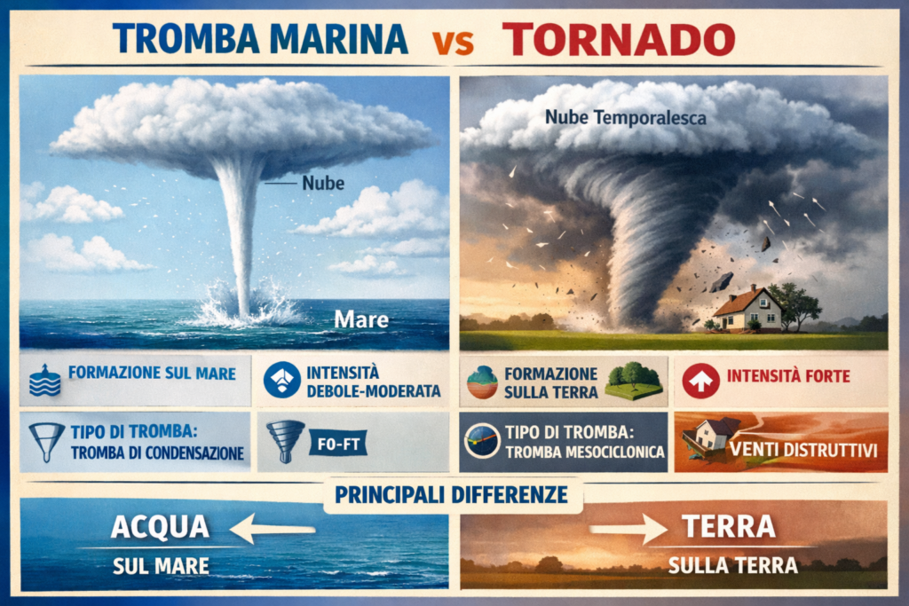 5. differenza tra tromba marina e tornado