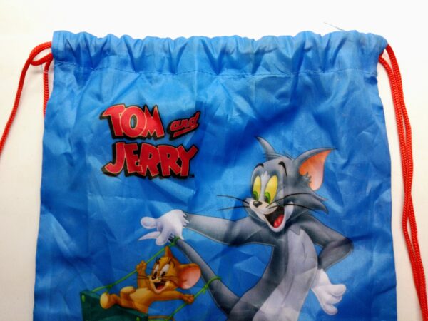 Sacca zaino bambino tom e jerry blu scuola sport dettaglio sopra