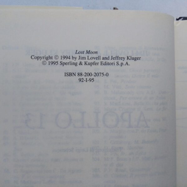 Libro Apollo 13 - La vera storia di un appuntamento mancato romanzo 1995 Interno edizione