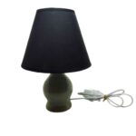 Lampada da tavolo scrivania abat jour ikea grigia luce calda fronte