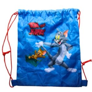 Sacca zaino bambino tom e jerry blu scuola sport fronte
