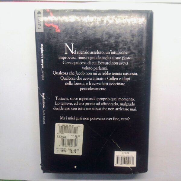 libro eclipse romanzo di stephen meyer prima edizione 2007 copertina retro