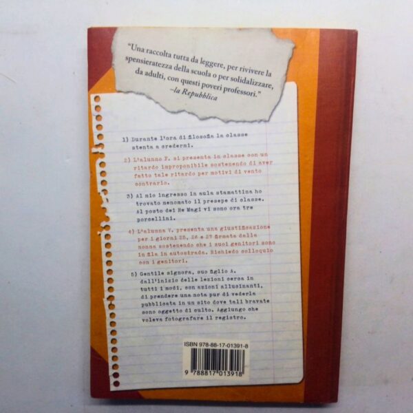 Libro la ckasse fa la ola mentre spiego 2006 rizzoli copertina retro