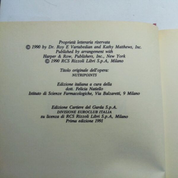 La dieta nutripunti libro rizzoli interno edizione