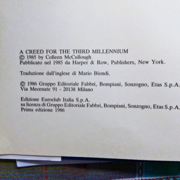 La passione del dr christian colleen McCullough 1986 libro romanzo interno edizione