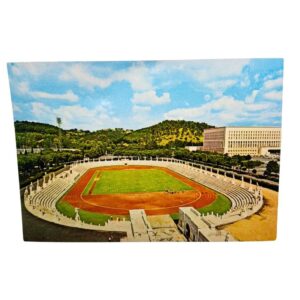 Cartolina postale roma vintage Stadio dei Marmi foro italico anni 70 fronte