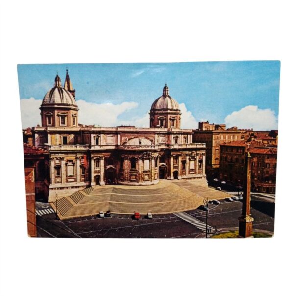 cartolina vintage Roma Basilica di Santa Maria anni 70 Maggiore fronte