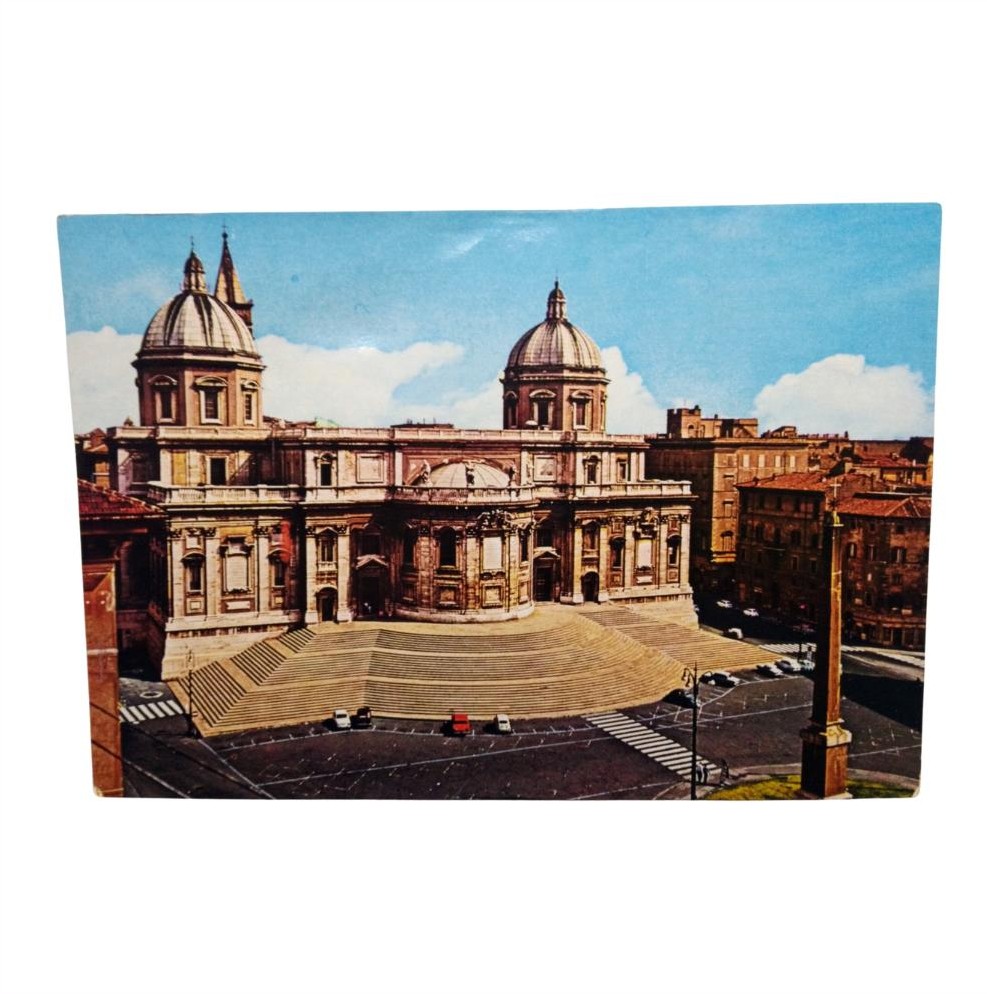cartolina vintage Roma Basilica di Santa Maria anni 70 Maggiore fronte